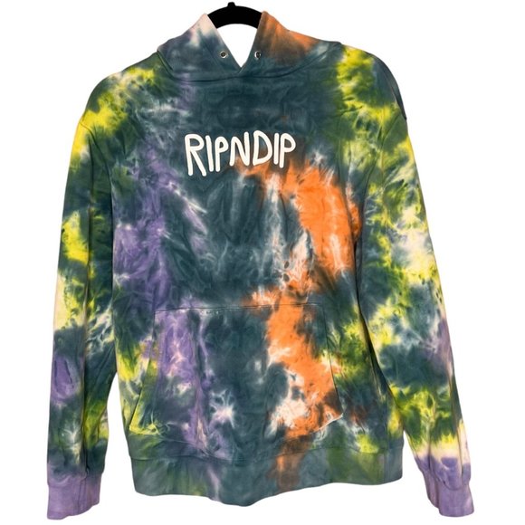 Ripndip Other - RIPNDIP Hoodie Men's L Blue Pullover Tie Dye Streetwear Sweater Hooded Colorful